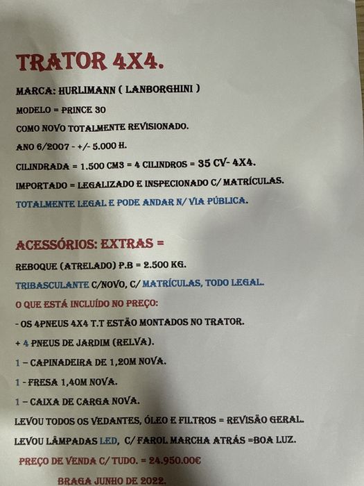 Hurlimann Prince 30 com acessorios