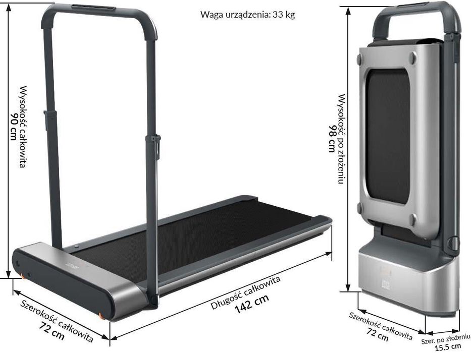 Bieżnia elektryczna Składana z kółeczkami KINGSMITH TRR1F 918W 10km/h