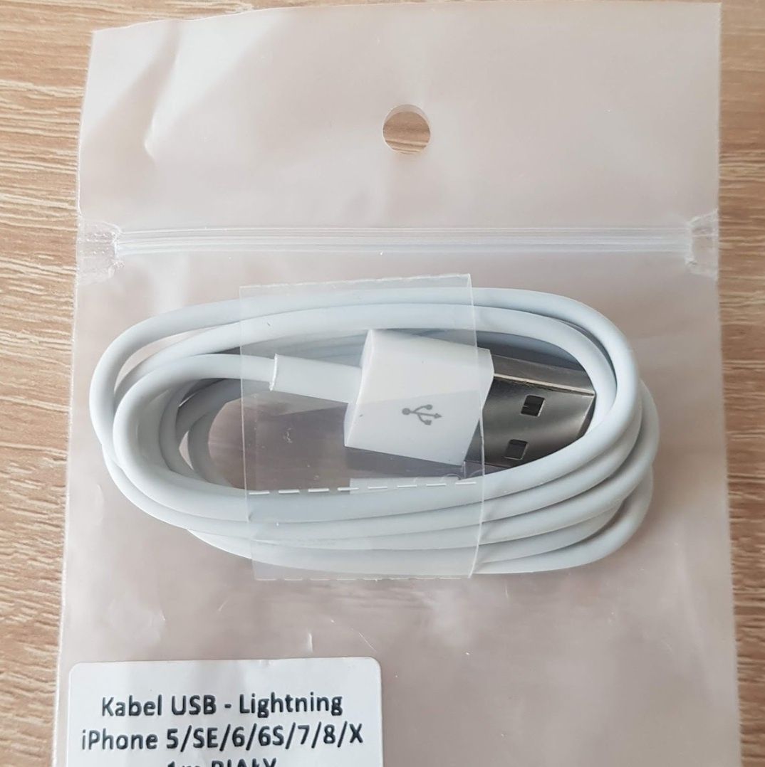 Kabel - USB na Lightning - Iphone 5/SE/6/6S/7/8/X 1 Metr BIAŁY