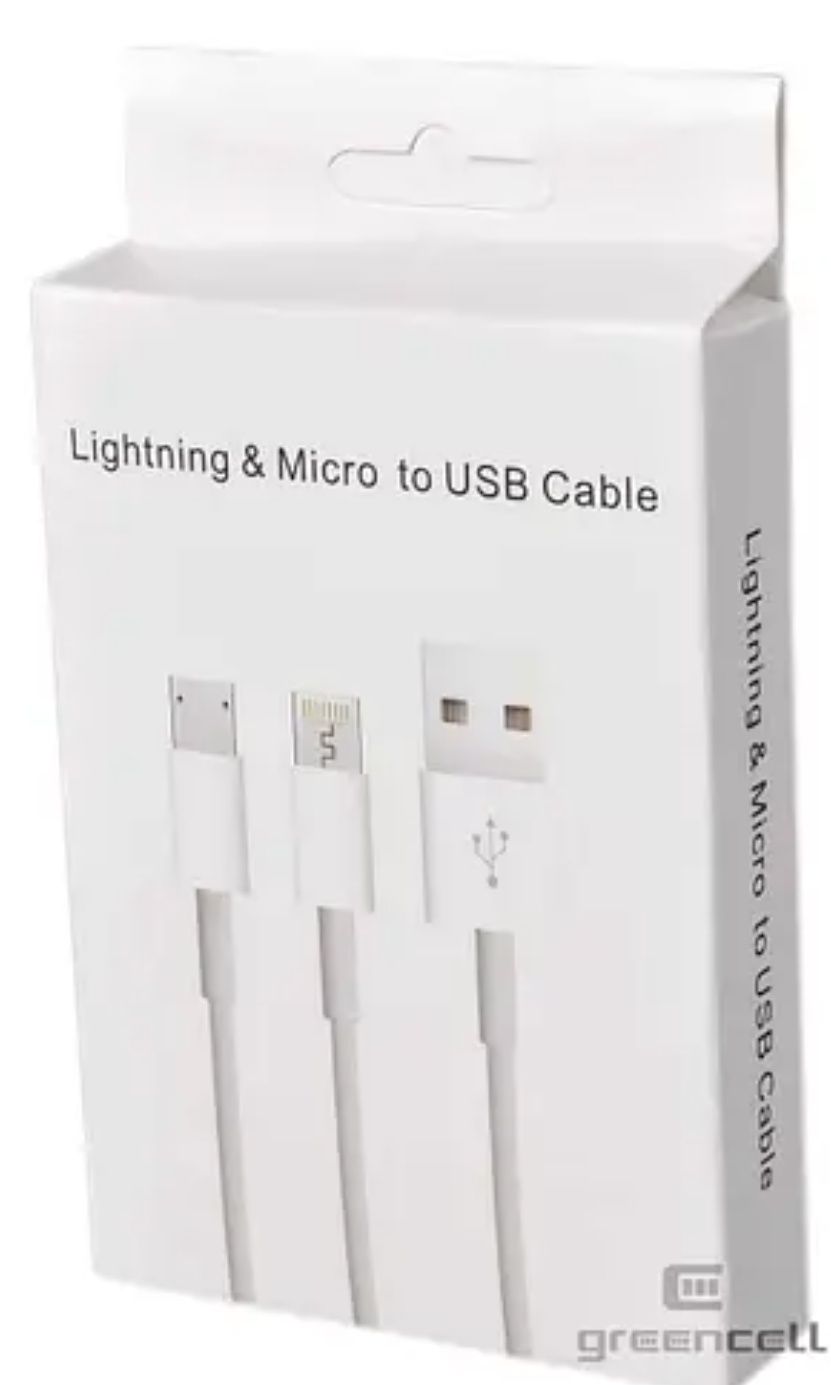 USB кабель для телефона USB - Lightning и USB - Micro