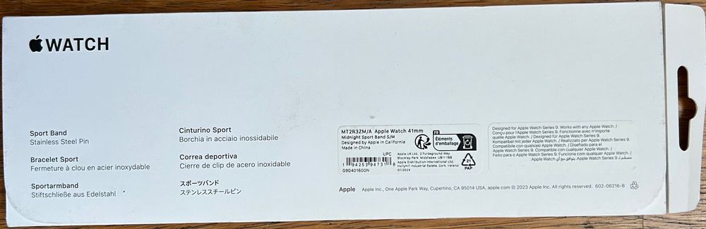 Bracelete Apple Watch 41 mm Midnight- nova, 3 anos de garantia