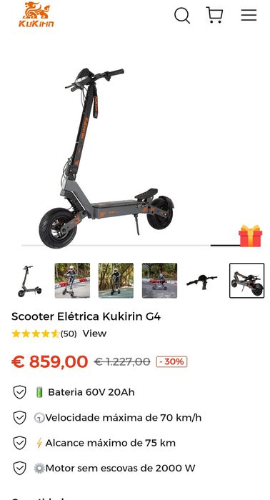 Trotinete eletrica kukirin G4