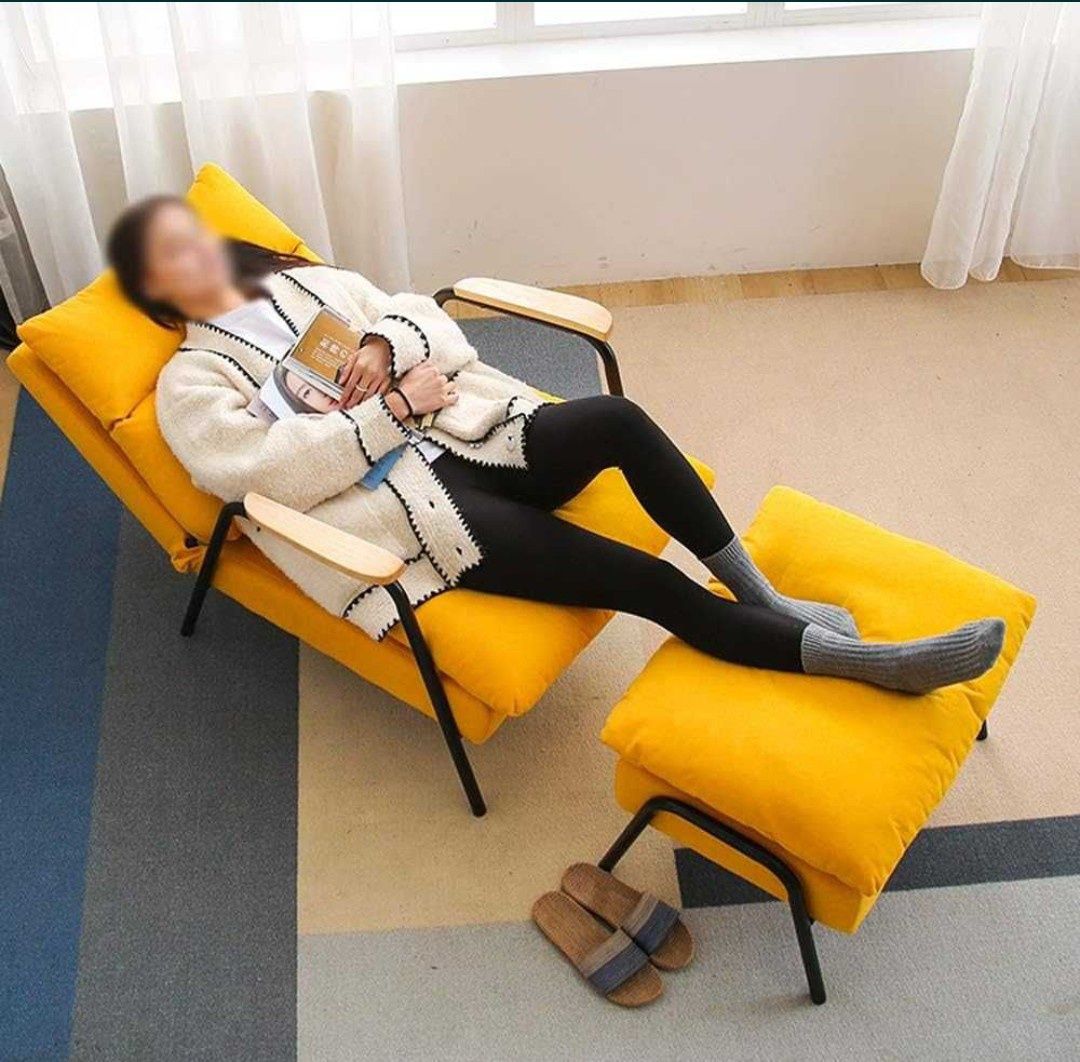 Fotel z funkcją spania Regulowane oparcie + Podnóżek Poduszki KOLORY