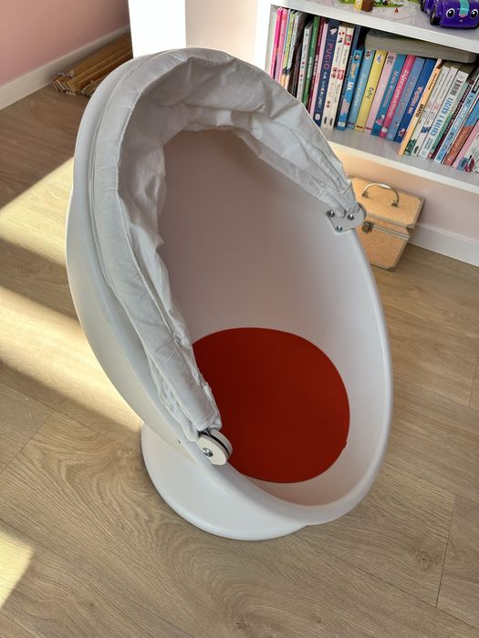 IKEA PS LÖMSK Fotelik obrotowy, biały/czerwony