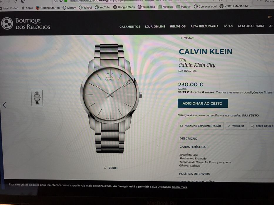 Relógio calvin Klein City
