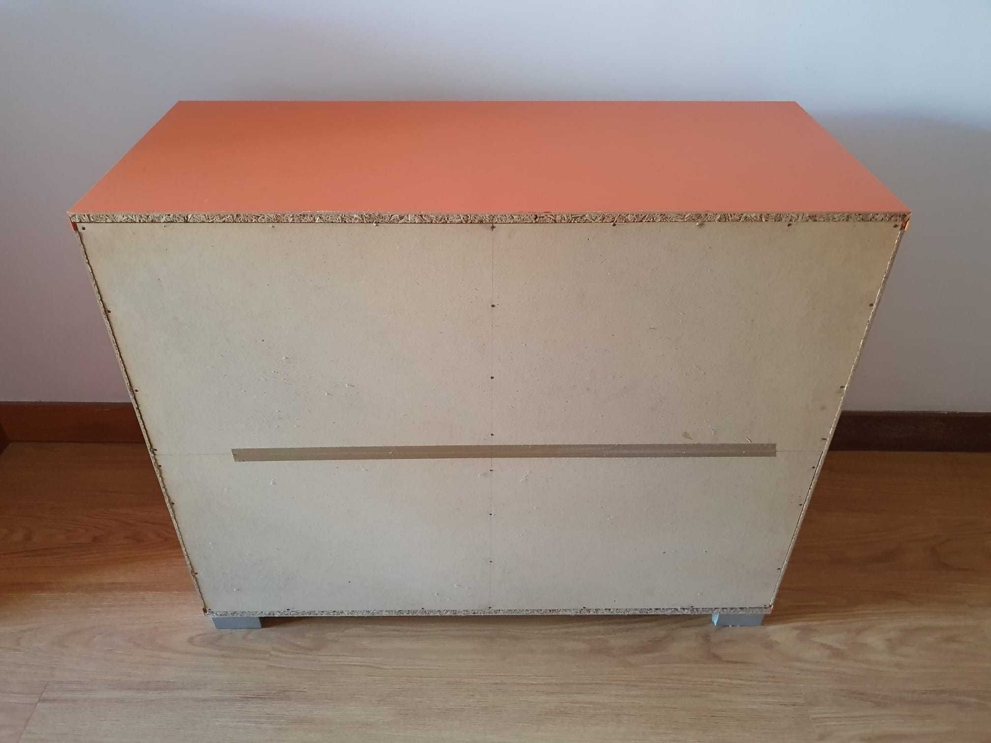 Cómoda de Quarto – 8 gavetas - cor de laranja