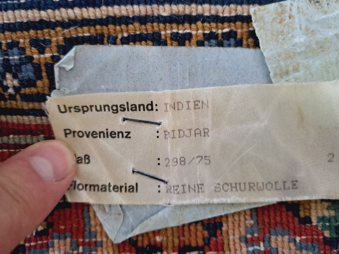 Przepiękny ręcznie tkany wełniany chodnik Bidjar 75x315cm jak nowy!