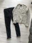 Asos skinny jeans jeansy 38 M + sweter gestuz wełna M