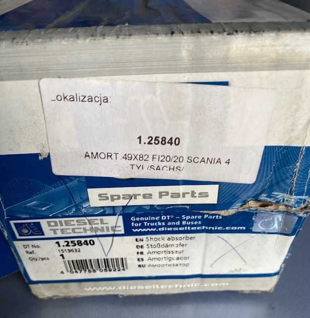 Amortyzator SCANIA 4,G410, R410, P310,TOURING Oś tylna DT Spare Parts