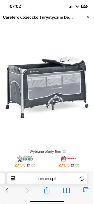 Łóżeczko turystyczne caretero delux