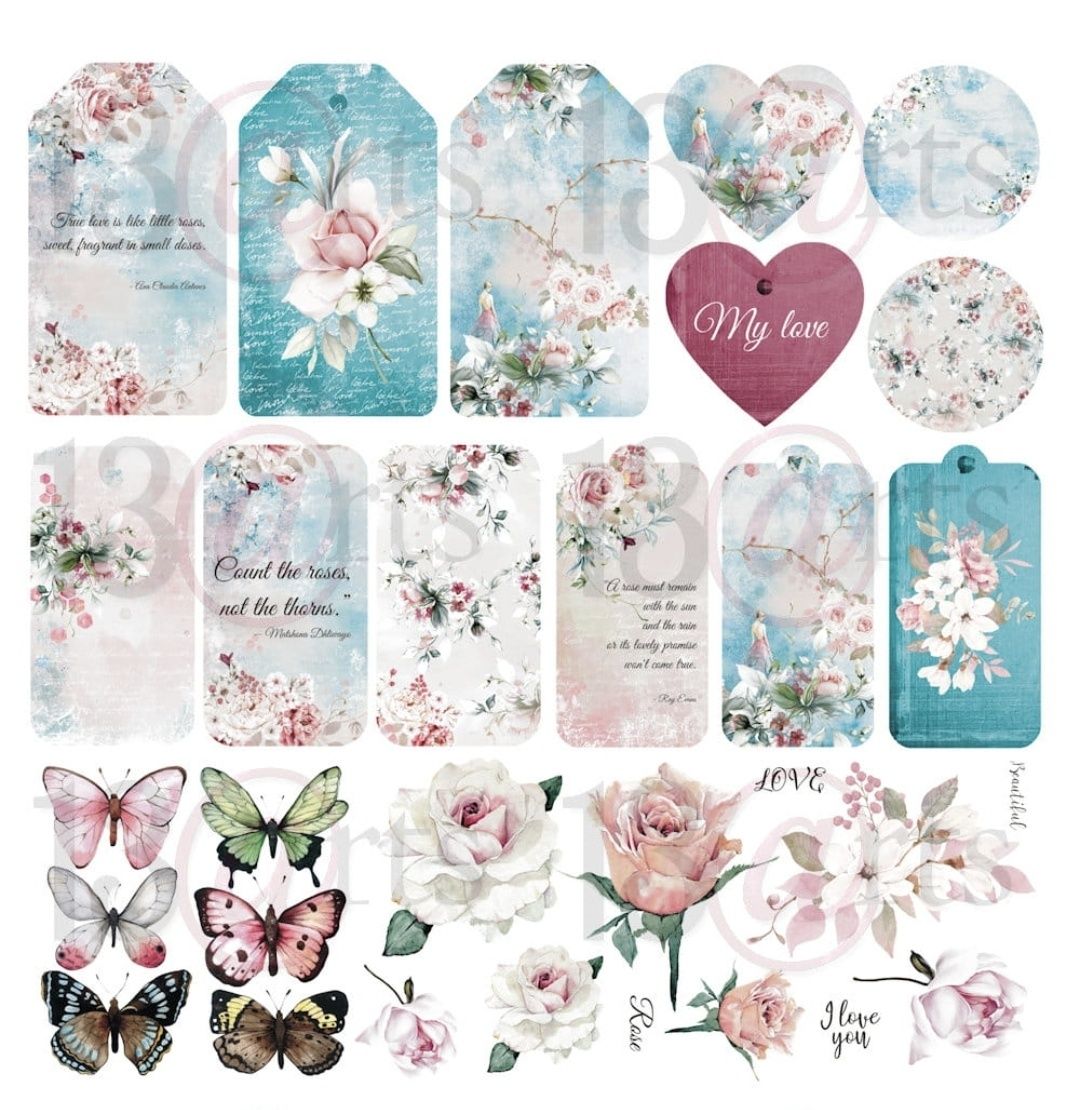 13arts Zestaw papierów scrapbooking Rose in Love