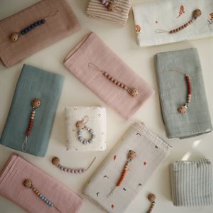 Koralikowa Zawieszka na Smoczek Halo Redwood - Mushie