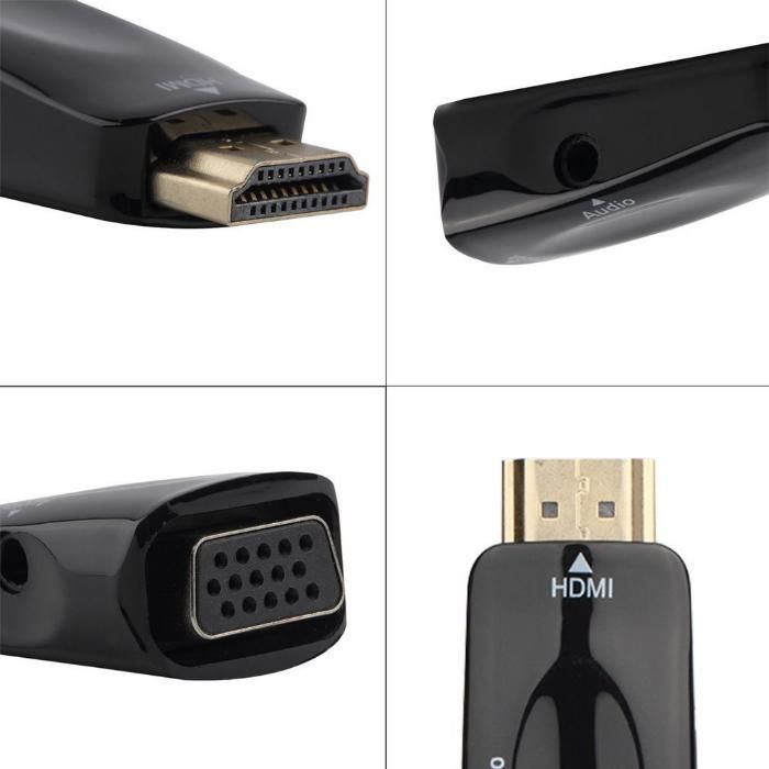 Conversor hdmi para vga com som 2 versões