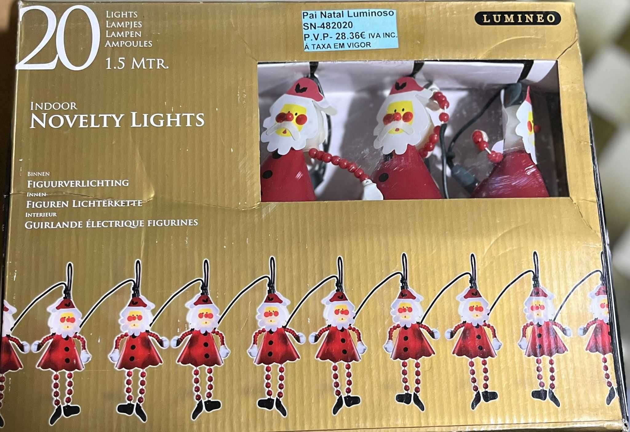 Luzes decorativas com o Pai Natal