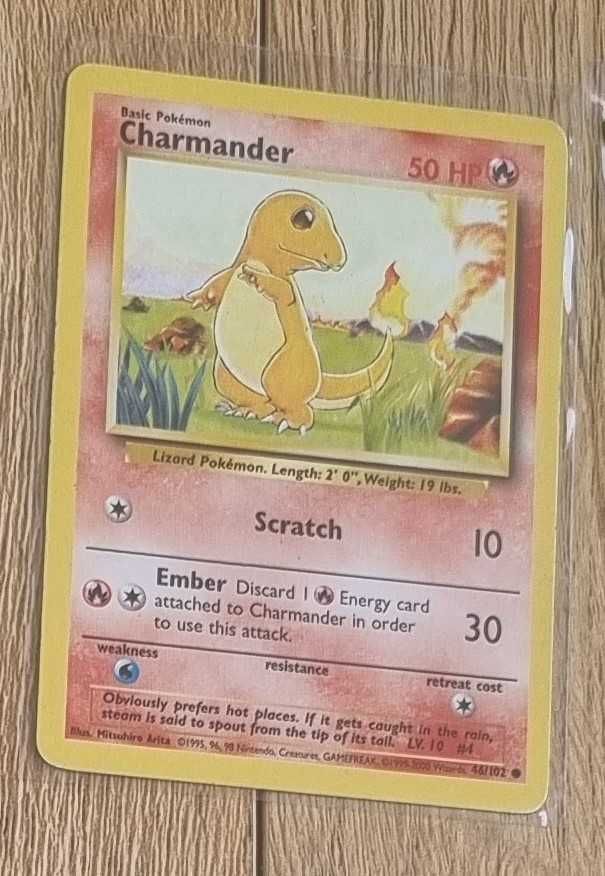 Karta Pokemon TCG z pierwszej serii - Base Set - Charmander 46/102