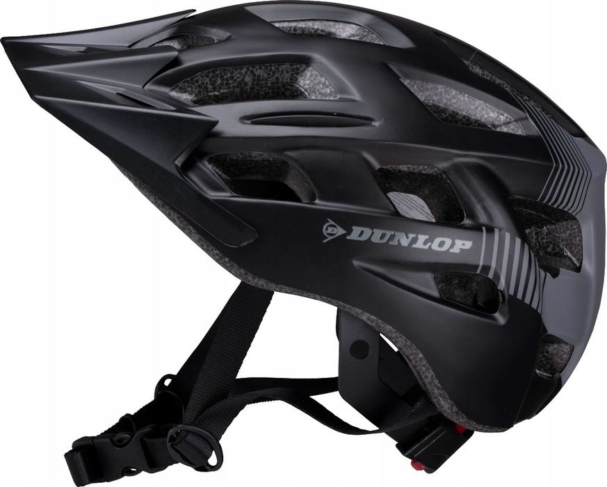 Kask rowerowy MTB Dunlop z lampką LED regulowany bezpieczny L 58-61