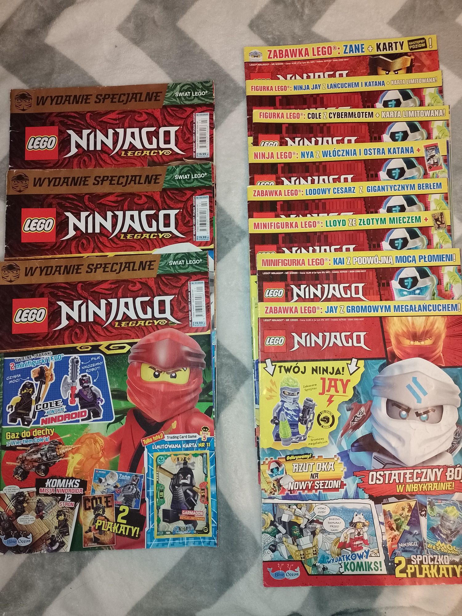 Zestaw gazet LEGO Ninjago 11szt czasopisma z 2020r. numery od 1 do 8