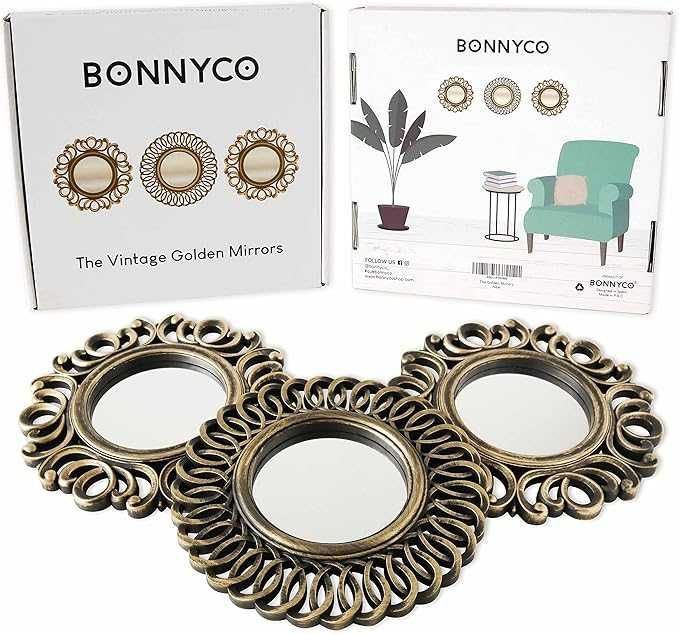 Pack de 3 espelhos decorativos redondos - decoração de casa quarto