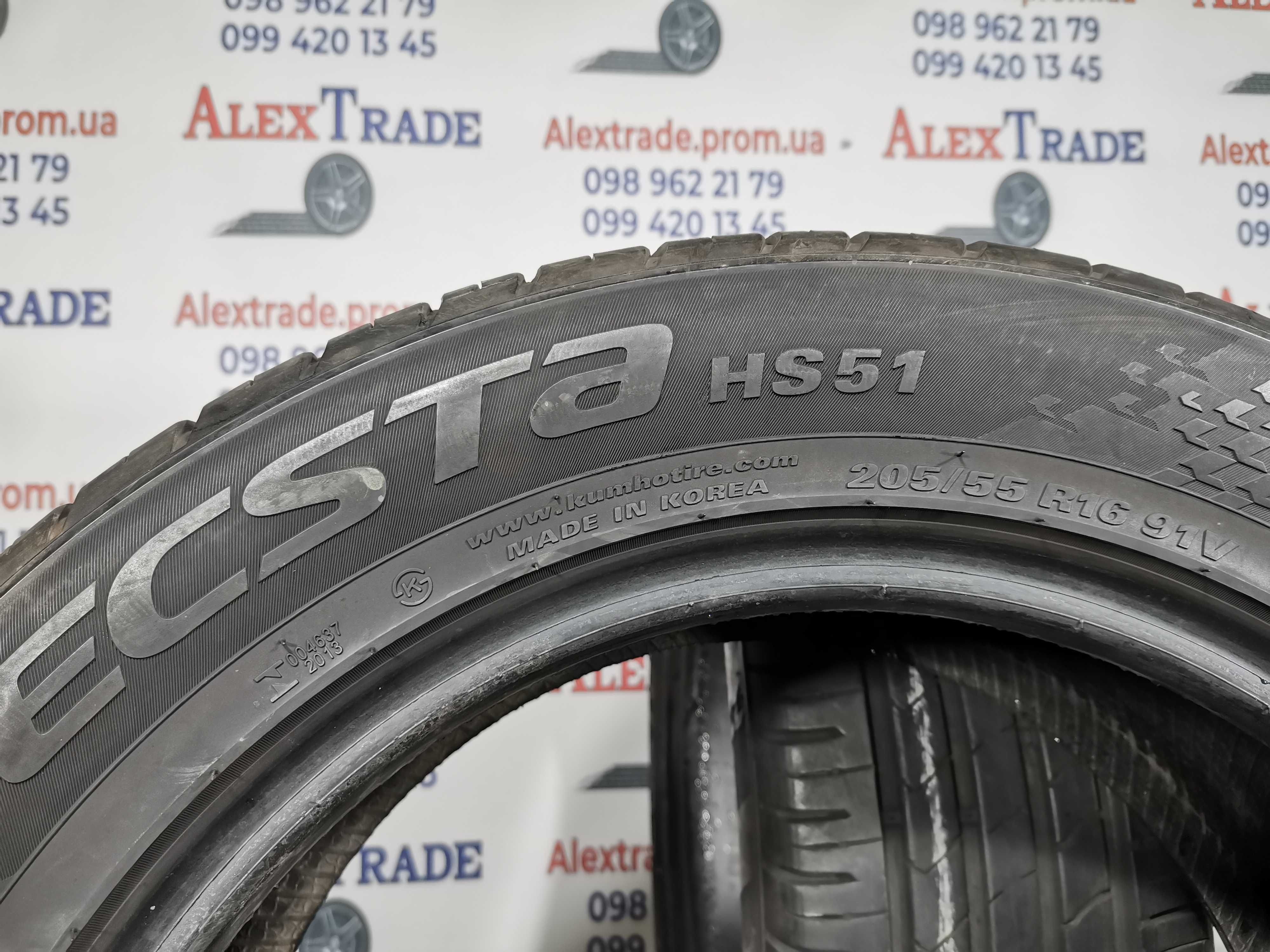 2 шт. 225/55 R17 Kumho Ecsta HS51 літні шини б/у