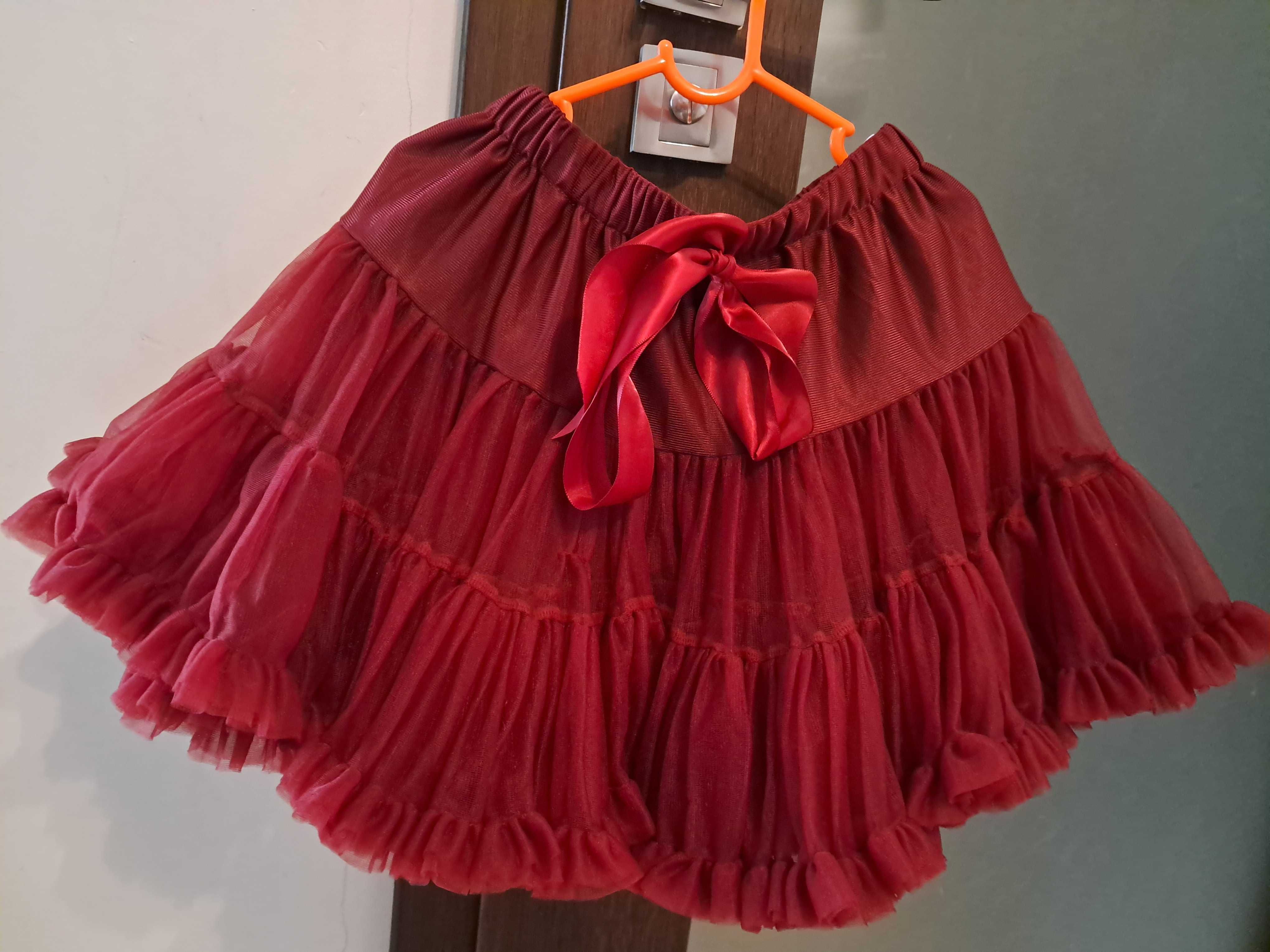 Tiulowa krótka spódniczka dziewczęca typu pettiskirt, długość 34 cm