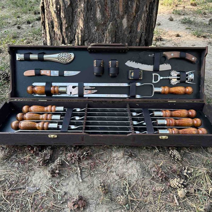 Подарунковий набір шампурів у кейсі! подарунок для чоловіка!