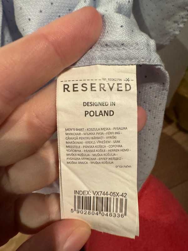 Koszula Reserved rozmiar L kropki niebieska 42