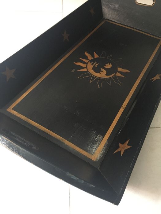 Porta Revistas / Tabuleiro Único Vintage Artesanato Madeira