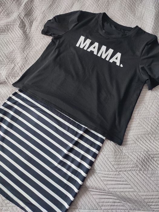 Komplet ciążowy czarny mama