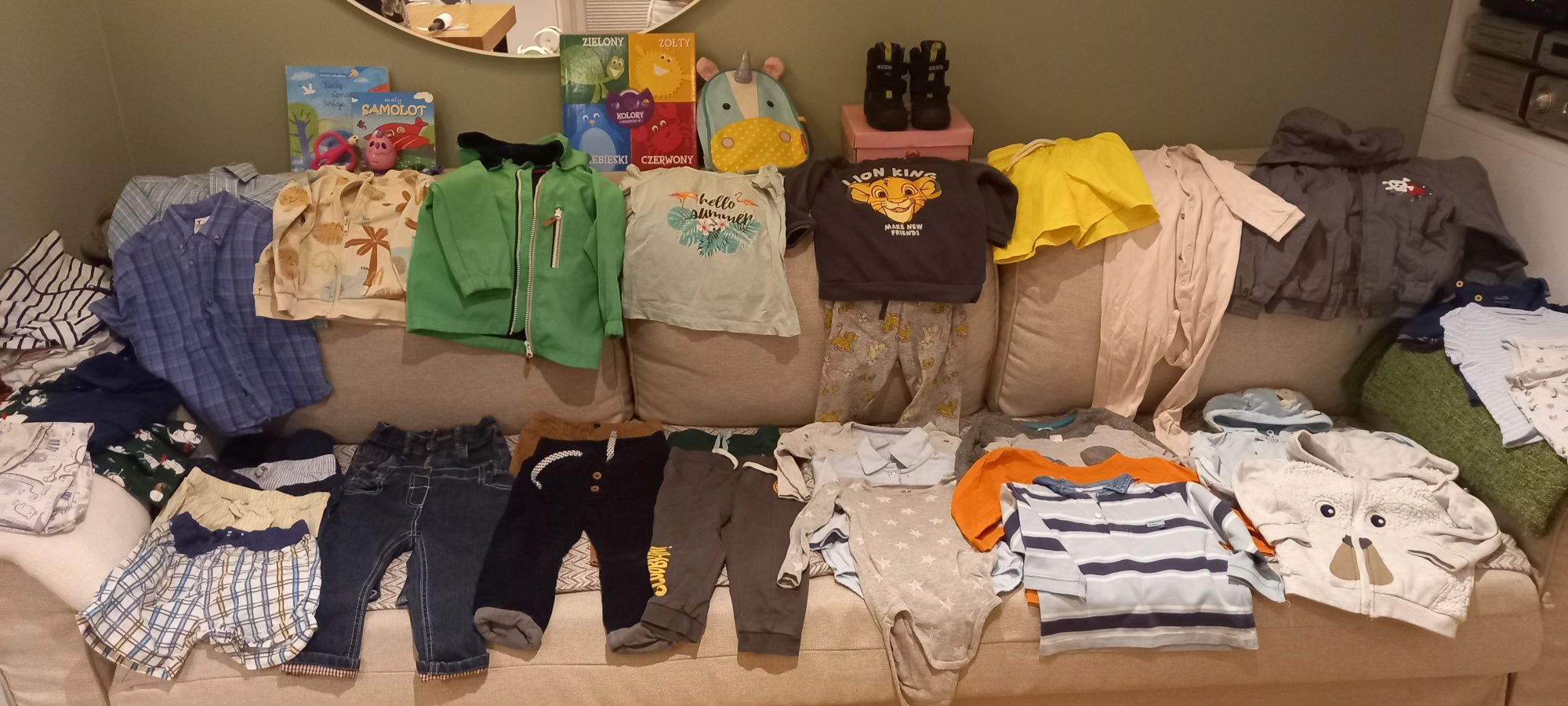 Okazja! Wieksza Paka ubranek 86, softshell reima,buty ecco r.22, pleca