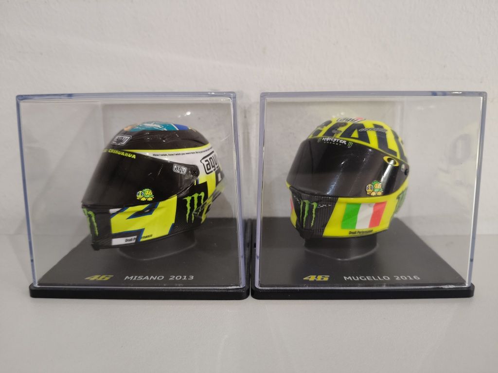 Capacetes de coleção Valentino Rossi, á escala 1/5