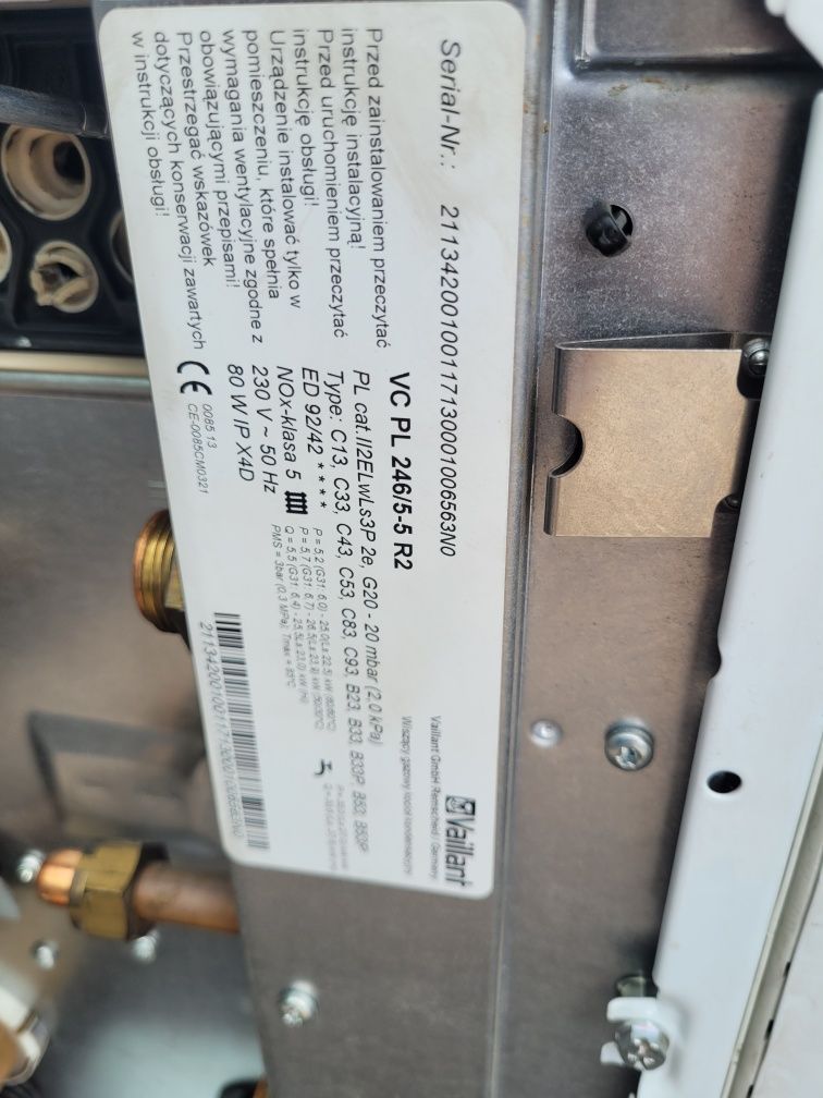 Piec gazowy Vaillant VC PL 246/5-5 R2 jednofunkcyjny kondens (części)
