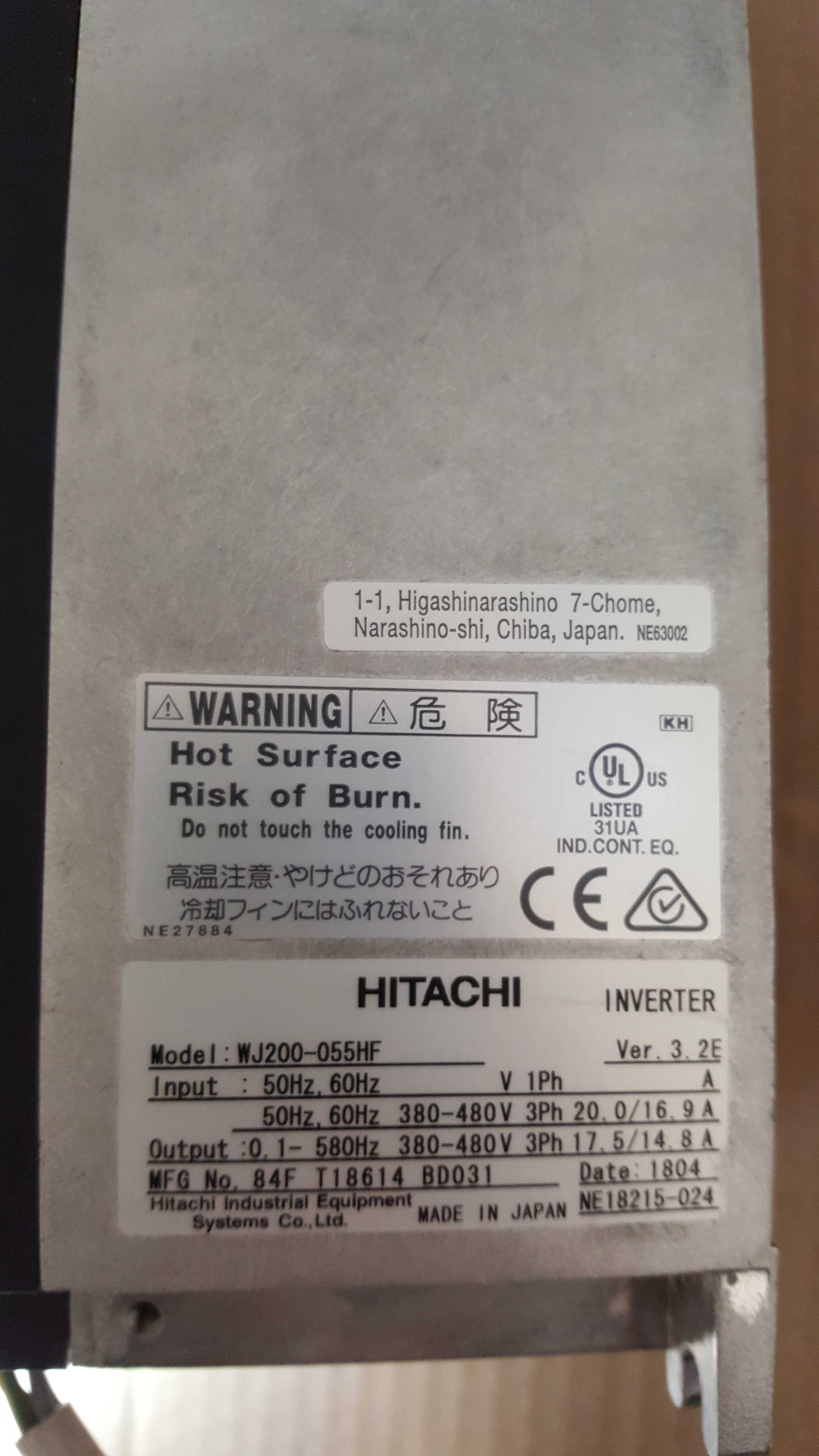 Falownik Hitachi WJ200 5.5kW