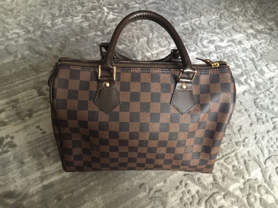 Сумка в стиле Louis Vuitton Speedy Damier Ebene , с замочком Новая