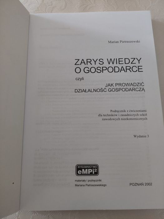 Zarys wiedzy o gospodarce. Marian Pietraszewski