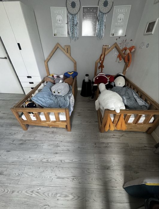 łozko domek drewniane skandynawskie