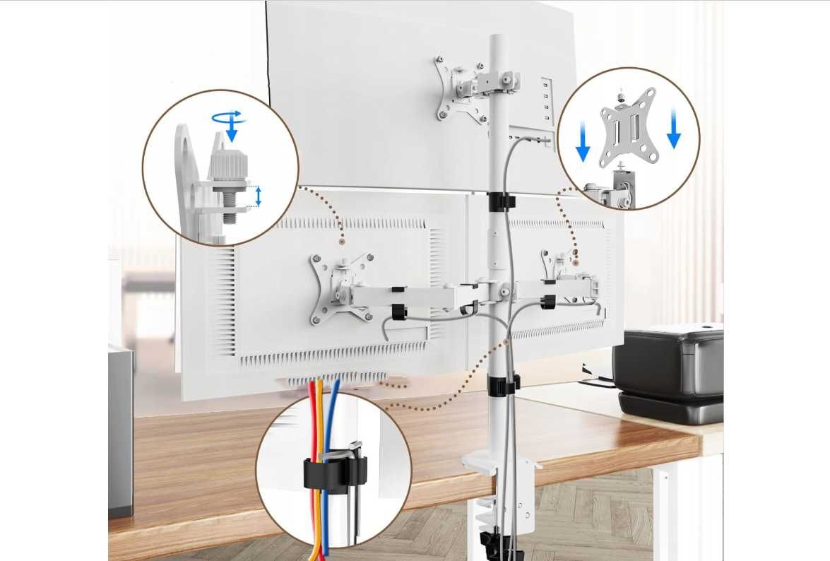 5130 Uchwyt na trzy monitory PUTORSEN PTMS03-W 17"-32"