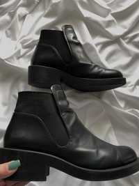Sztyblety botki oficerki buty czarne ZARA
