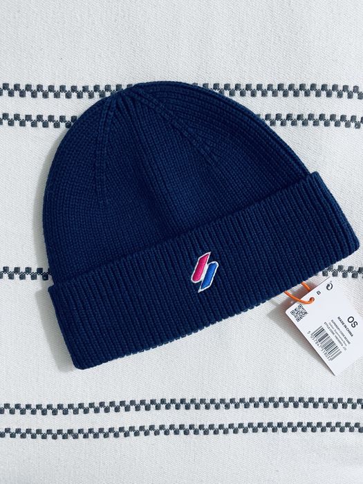 SUPERDRY granatowa czapka beanie super jakość