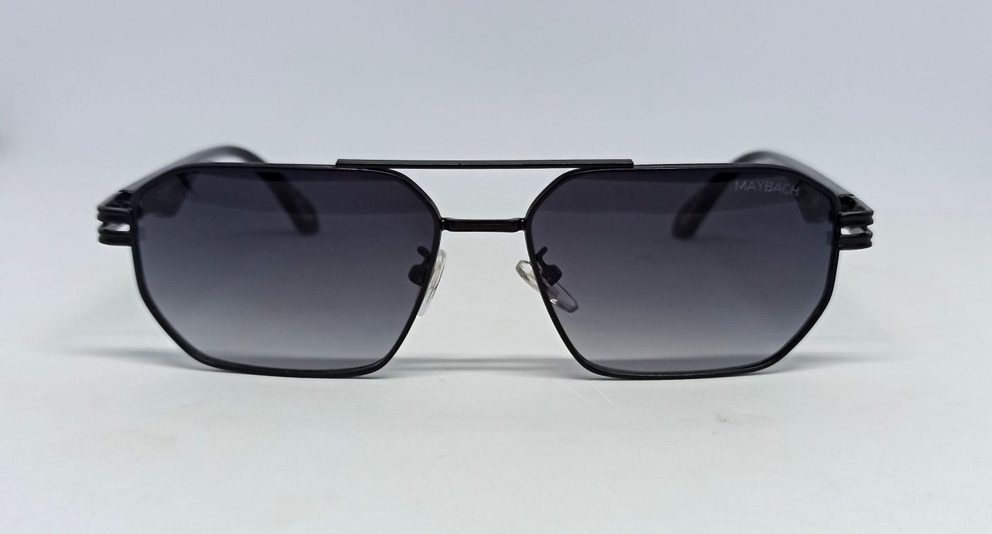 Maybach модные мужские очки темно серый градиент в черном металле модн