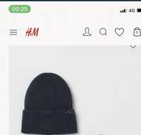 Шапка H&M зара51-53см обх 3-6 год! Темно Синього