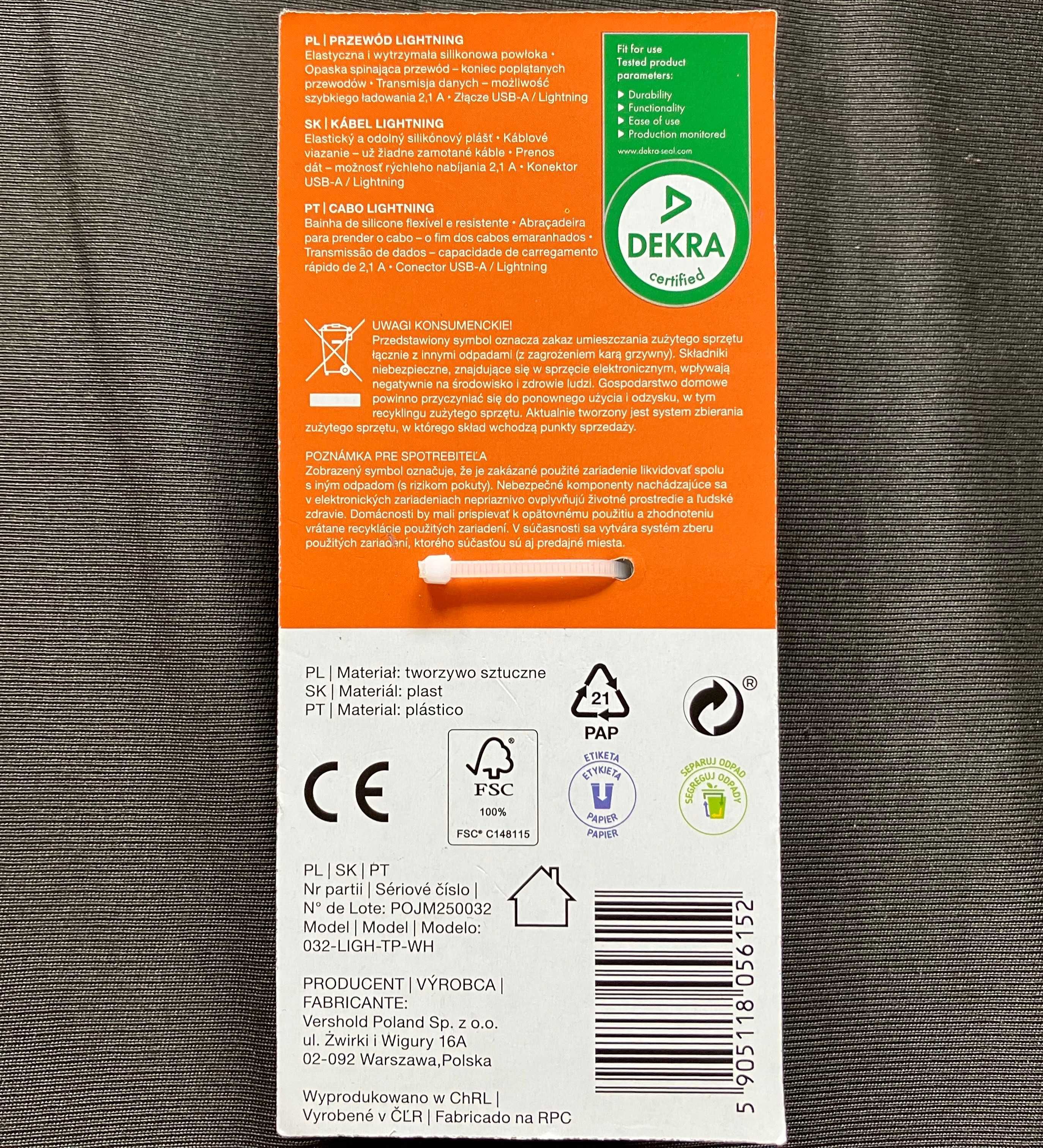 Kabel Lightning Ładowarka iPhone iPad iPod 1 m