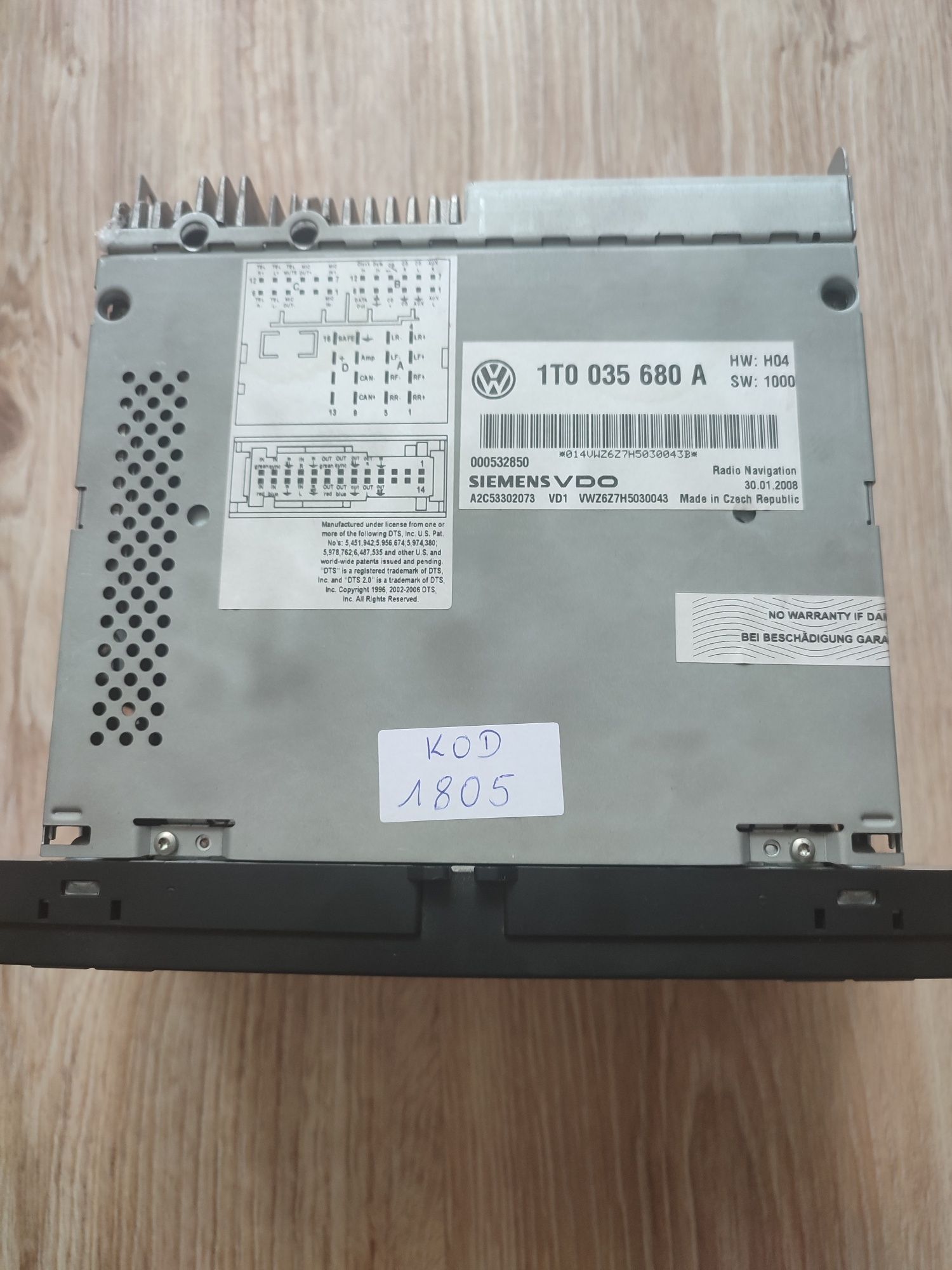 Radio Rns 510 VW Touran Jetta Golf Passat T6 Polo Scirocco Caddy Eos