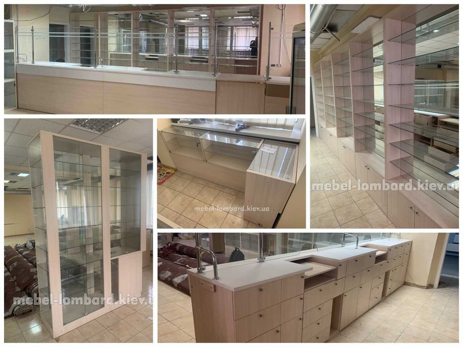 Торговая мебель для аптеки (25 предметов) "Дуб молочный" бу