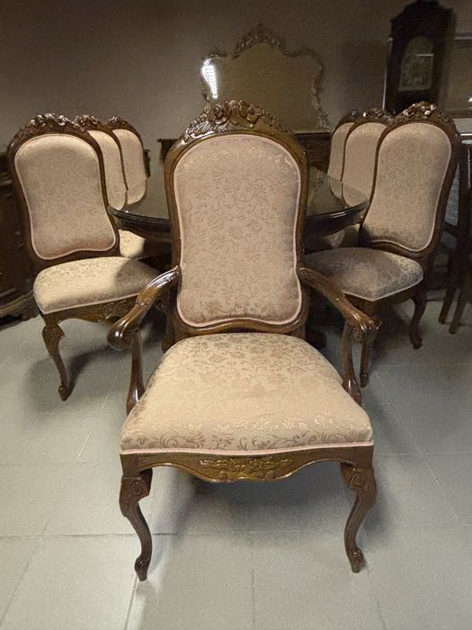 Piękny Włoski Stół 240 cm 8 Krzeseł / Foteli Meble Stylowe Italy