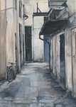 Obraz akrylowy ,, W uliczce”  50x70 cm