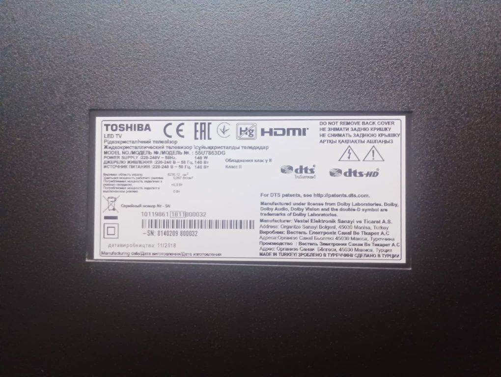 Telewizor Toshiba 55u7863dg