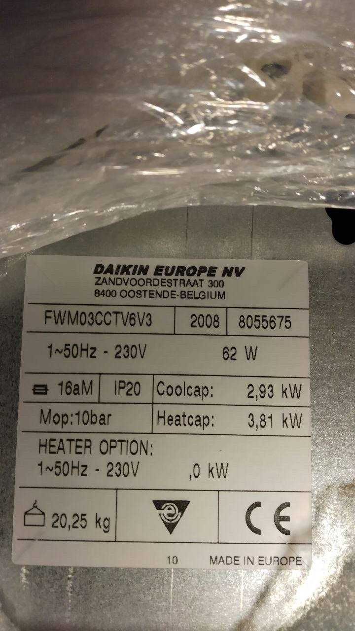 Фанкойл DAIKIN не використовивались