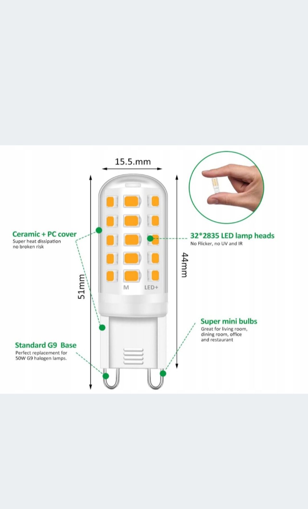 6x  żarówki G9 led 5W tailcas 500lm