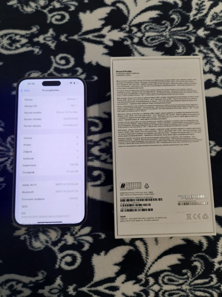 Iphone 14 pro max 128gb 86% kondycji bateri