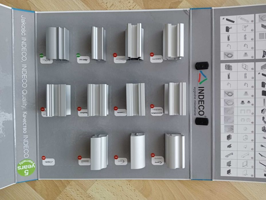 Wzornik profili aluminiowych do szaf INDECO